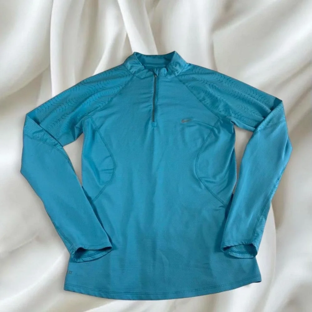 Nike teal 3/4 zip workout long sleeve y2k vintage‎ athletic women's medium